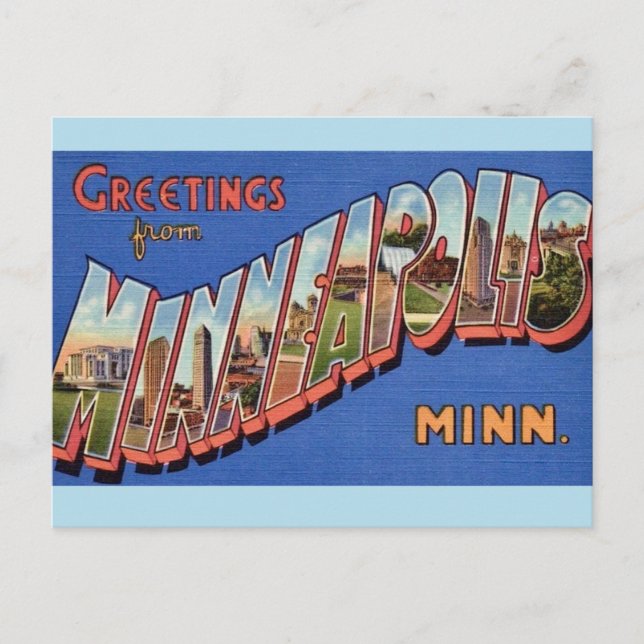 Tarjeta postal de saludos de Minneapolis (Anverso)