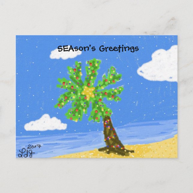 Tarjeta postal de saludos de navidades Isle SEAson (Anverso)