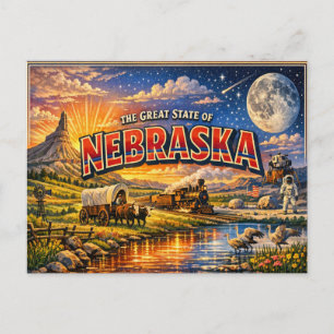 Tarjeta postal de saludos de Nebraska 
