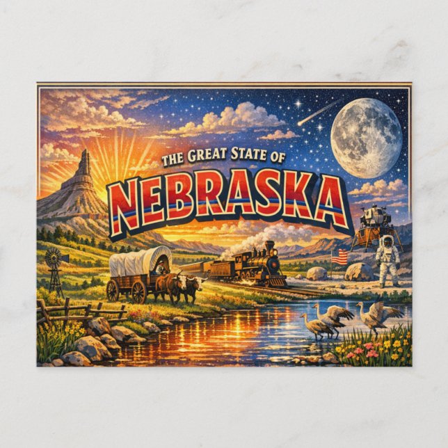 Tarjeta postal de saludos de Nebraska  (Anverso)