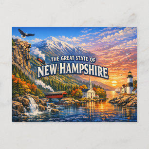 Tarjeta postal de saludos de New Hampshire