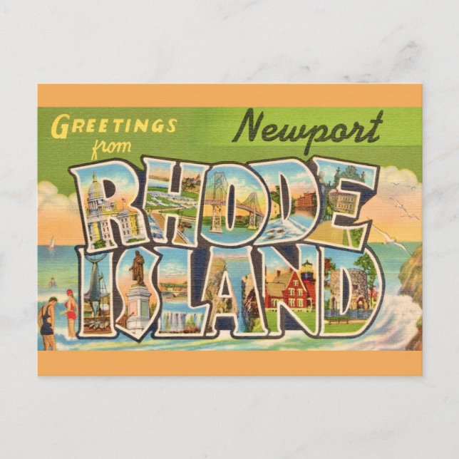 Tarjeta postal de saludos de Newport Rhode Island (Anverso)
