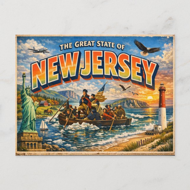 Tarjeta postal de saludos de Nueva Jersey  (Anverso)