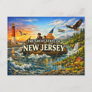 Tarjeta postal de saludos de Nueva Jersey