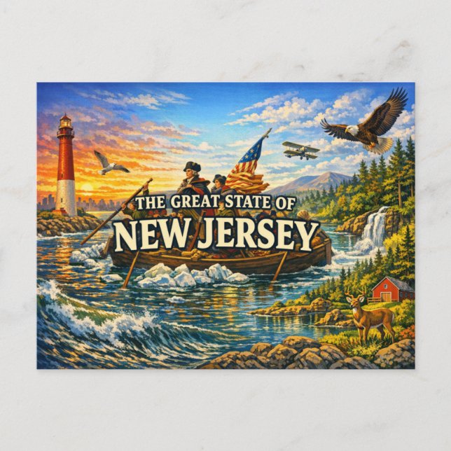 Tarjeta postal de saludos de Nueva Jersey  (Anverso)