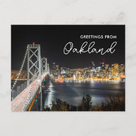 Tarjeta postal de saludos de Oakland en el horizon
