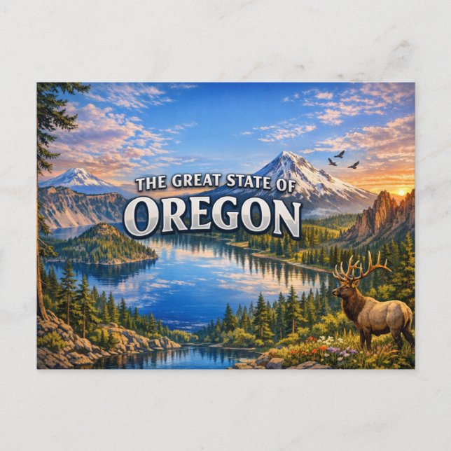  Tarjeta postal de saludos de Oregon  (Anverso)