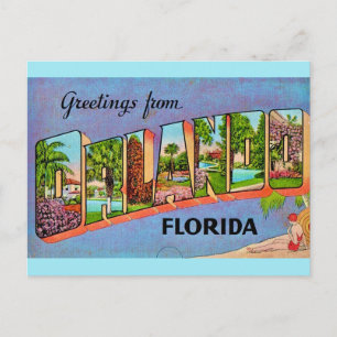 Tarjeta postal de saludos de Orlando antiguo