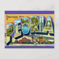 Tarjeta postal de saludos de Peoria Illinois