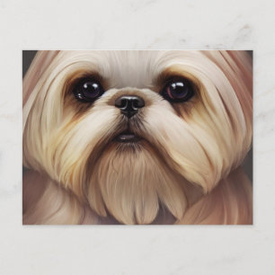Tarjeta postal de saludos de Shih Tzu