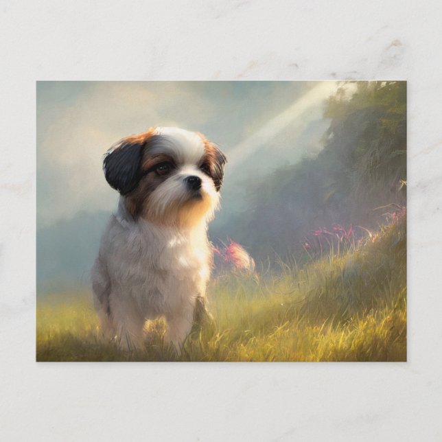 Tarjeta postal de saludos de Shih Tzu (Anverso)