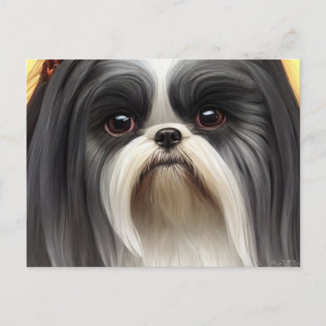 Tarjeta postal de saludos de Shih Tzu (Anverso)