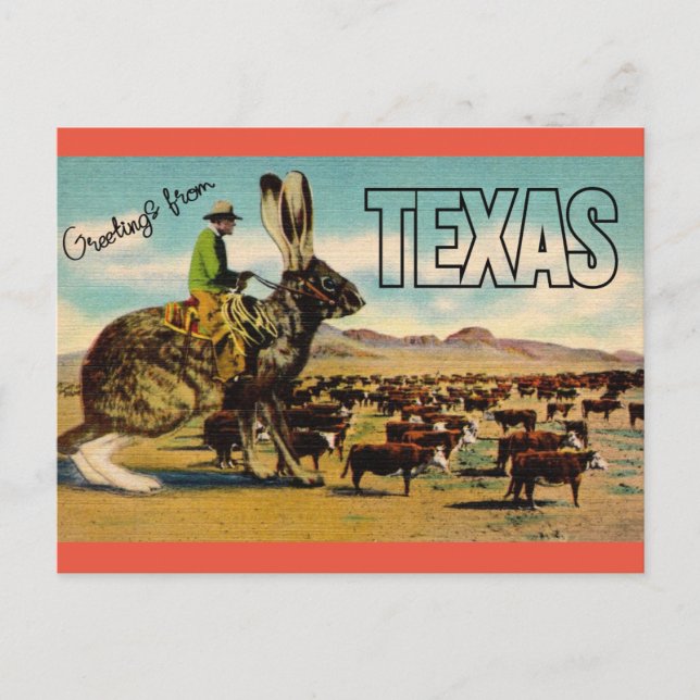 Tarjeta postal de saludos de viaje de Texas - Viaj (Anverso)