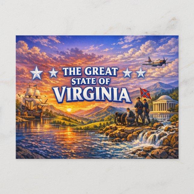 Tarjeta postal de saludos de Virginia (Anverso)