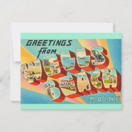 Tarjeta postal de saludos de Wells Beach Maine