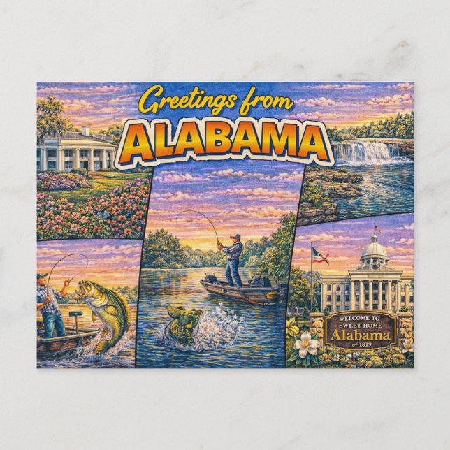 Tarjeta Postal de Saludos desde Alabama (Anverso)