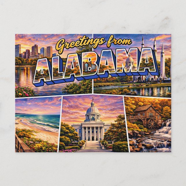 Tarjeta Postal de Saludos desde Alabama (Anverso)