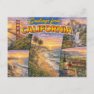 Tarjeta Postal de Saludos Desde California