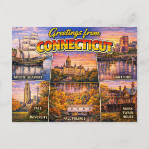 Tarjeta Postal de Saludos desde Connecticut