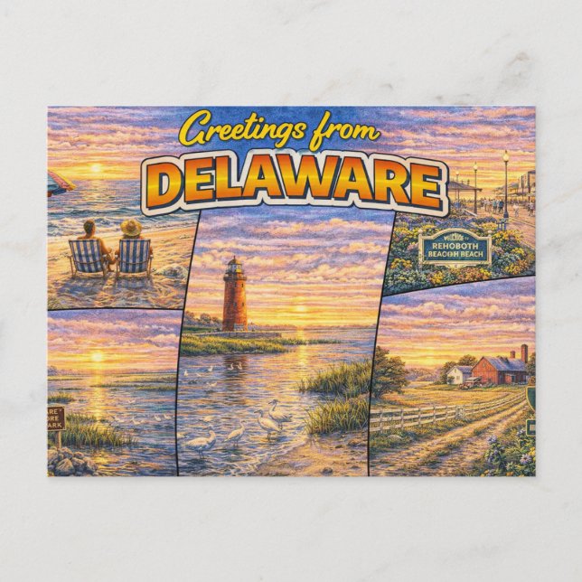 Tarjeta Postal de Saludos desde Delaware (Anverso)