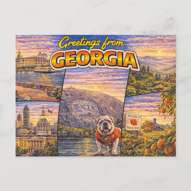 Tarjeta Postal de Saludos desde Georgia (Anverso)