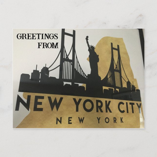Tarjeta Postal de Saludos Desde la Ciudad de Nueva (Anverso)