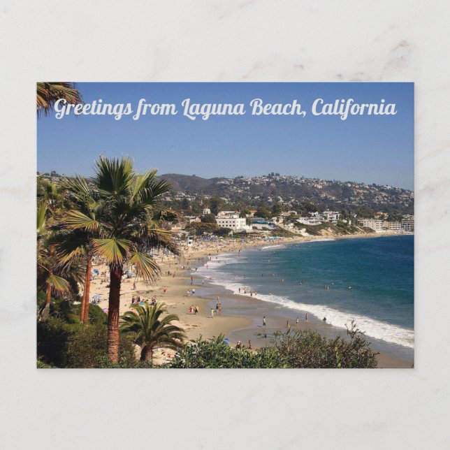 Tarjeta Postal de Saludos Desde Laguna Beach, Cali (Anverso)