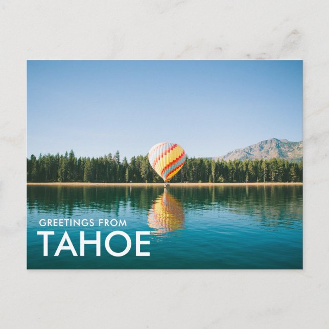Tarjeta postal de saludos desde Lake Tahoe (Anverso)