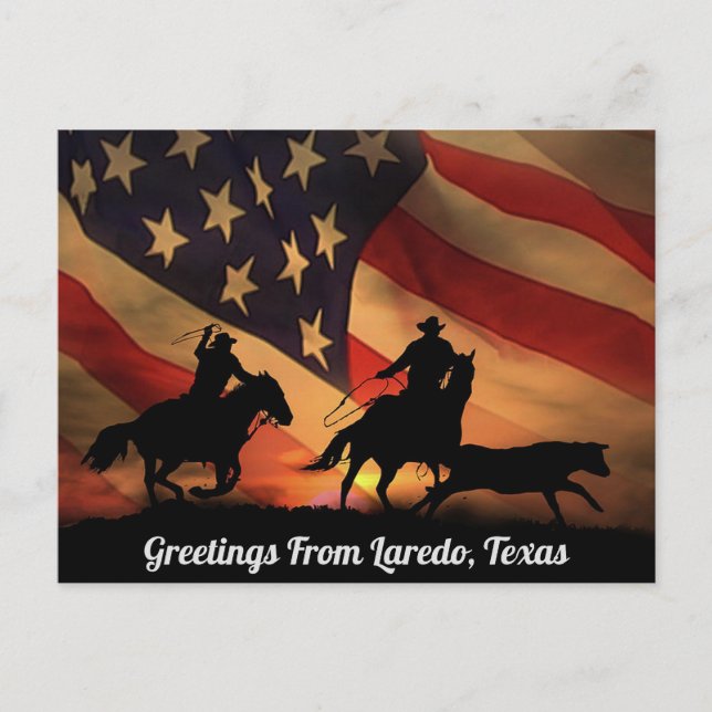 Tarjeta Postal de Saludos Desde Laredo, Texas (Anverso)