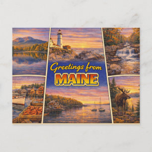 Tarjeta Postal de Saludos desde Maine