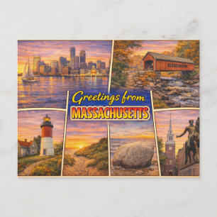 Tarjeta Postal de Saludos desde Massachusetts