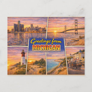 Tarjeta Postal de Saludos desde Michigan