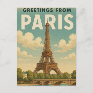 Tarjeta Postal de Saludos desde París