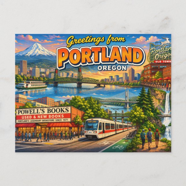 Tarjeta Postal de Saludos desde Portland Oregon (Anverso)