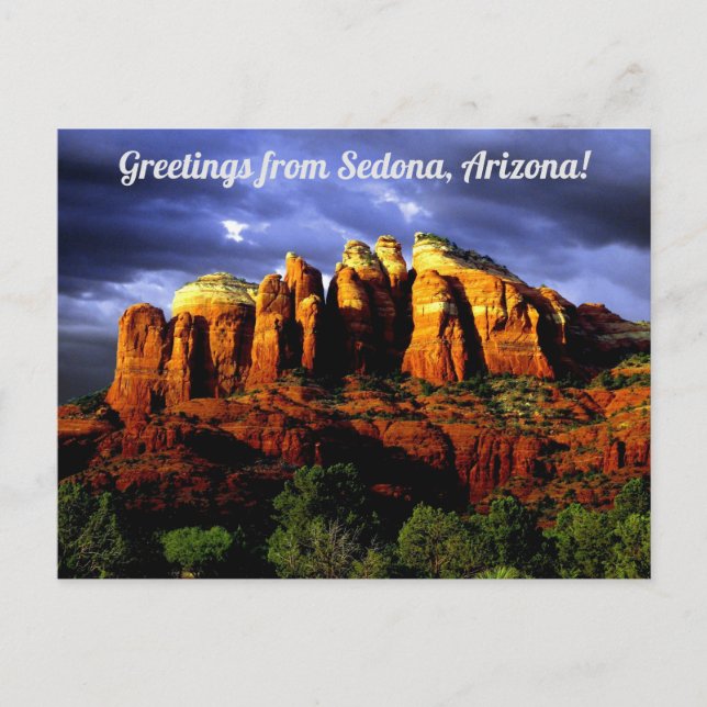 Tarjeta Postal de Saludos Desde Sedona, Arizona (Anverso)