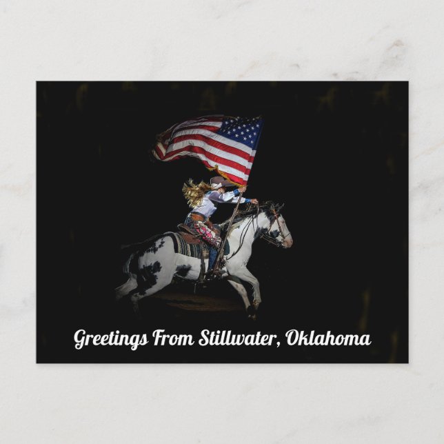 Tarjeta postal de saludos desde Stillwater, Oklaho (Anverso)