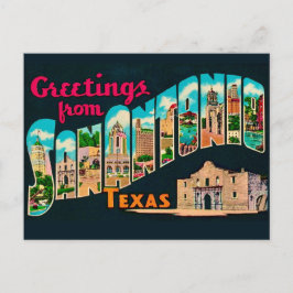 Tarjeta postal de saludos Retro San Antonio