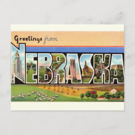 Tarjeta postal de saludos vintage Nebraska