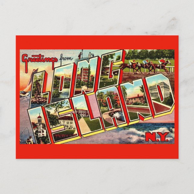 Tarjeta postal de salutaciones de Long Island (Anverso)