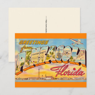 Tarjeta postal de salutaciones de Pensacola Florid