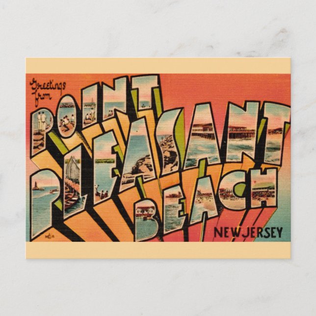 Tarjeta postal de salutaciones de Point Pleasant B (Anverso)