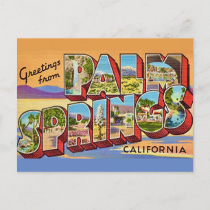 Tarjeta postal de salutaciones Vintage Palm Spring