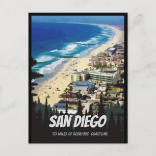 Tarjeta postal de San Diego 70 millas de gloriosa