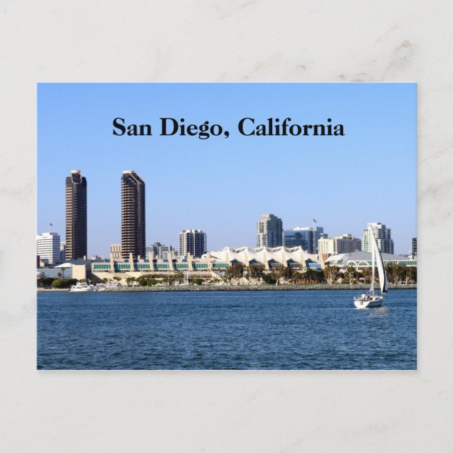 Tarjeta postal de San Diego | Vista de bahía (Anverso)