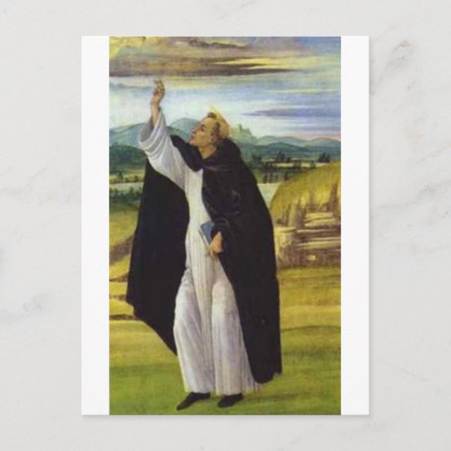 Tarjeta postal de San Domingo por Botticelli (Anverso)