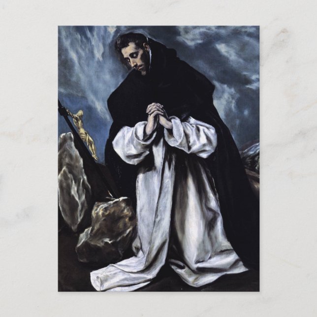 Tarjeta postal de San Domingo rezando de El Greco (Anverso)