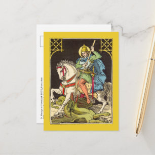 Tarjeta postal de San Jorge a caballo (BS 01)