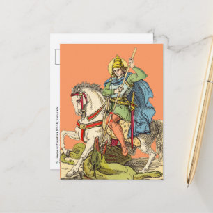 Tarjeta postal de San Jorge a caballo (BS 01)