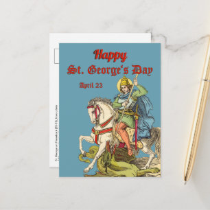 Tarjeta postal de San Jorge a caballo (BS 01)