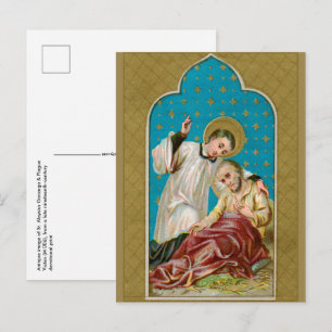 Tarjeta postal de San Luis Gonzaga y víctima de la